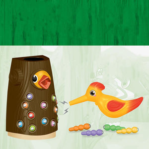 Planet Gates Family Toys Woodpecker Magnetic Catch the Worm Animal Feeding Game Small Birds Children Educate Fishing Toys Set Kids Gift Kit