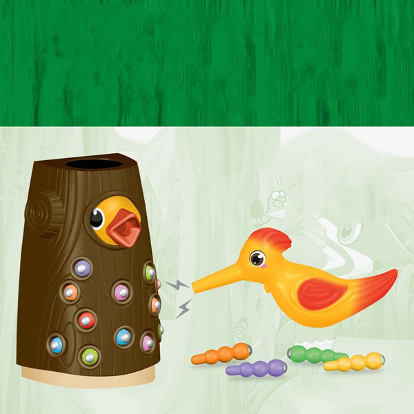 Planet Gates Family Toys Woodpecker Magnetic Catch the Worm Animal Feeding Game Small Birds Children Educate Fishing Toys Set Kids Gift Kit