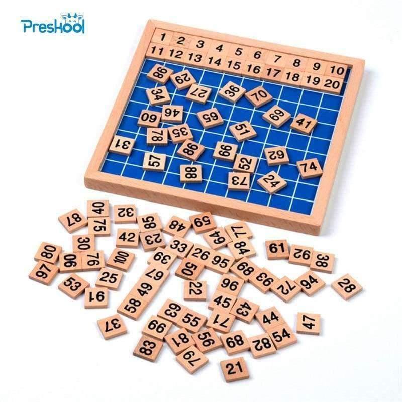 Planet Gates Family Version Montessori Baby Toy Hundred Board Math for Children Learning & Education Wooden Kids Toys Brinquedos Juguetes