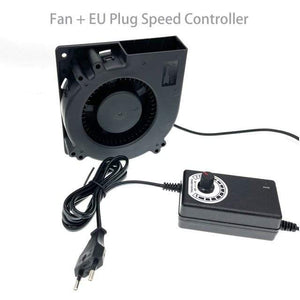 Planet Gates Fan with EU Adapter 120mm AC Computer Fan Blower 12cm 120x120x32mm 12032 Centrifugal w/ 120V 220V to 3V - 12V 2A with Speed Controller for Grow Tent