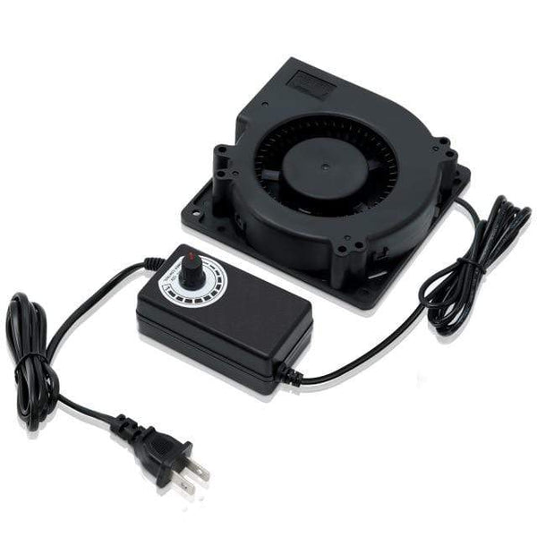 Planet Gates Fan with US Adapter 120mm AC Computer Fan Blower 12cm 120x120x32mm 12032 Centrifugal w/ 120V 220V to 3V - 12V 2A with Speed Controller for Grow Tent