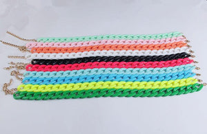 Fashion Acrylic Long Chain Necklace Bohemian Chunky Plastic Choker Collar Necklace Pendant For Women Bijoux Fashion Accessories