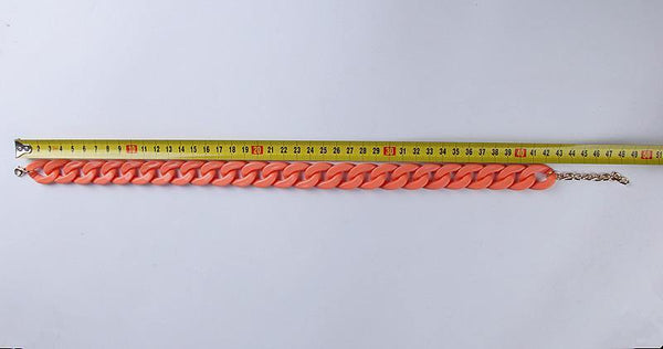 Fashion Acrylic Long Chain Necklace Bohemian Chunky Plastic Choker Collar Necklace Pendant For Women Bijoux Fashion Accessories