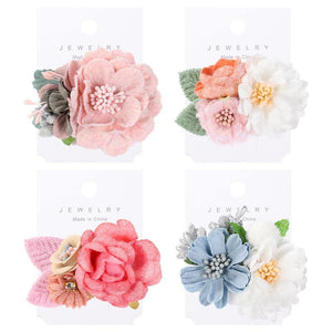 Fashion Artificial Flower Hair Clips for Women Girls Wedding Party Hair Barrettes Handmade Hair Accessories