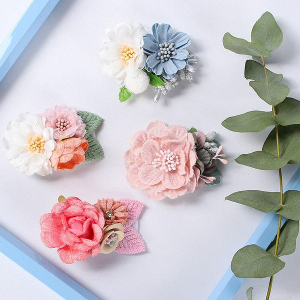 Fashion Artificial Flower Hair Clips for Women Girls Wedding Party Hair Barrettes Handmade Hair Accessories