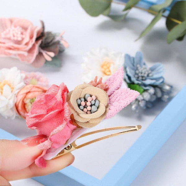 Fashion Artificial Flower Hair Clips for Women Girls Wedding Party Hair Barrettes Handmade Hair Accessories