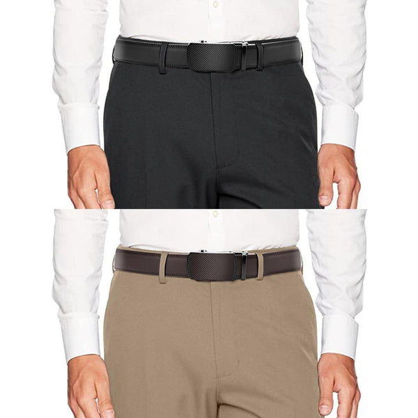 Fashion Automatic Buckle Multi-color Genuine Leather Belt Men's  Black Belts Cow Leather Belts For Men 3.5cm Width