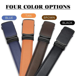 Fashion Automatic Buckle Multi-color Genuine Leather Belt Men's  Black Belts Cow Leather Belts For Men 3.5cm Width