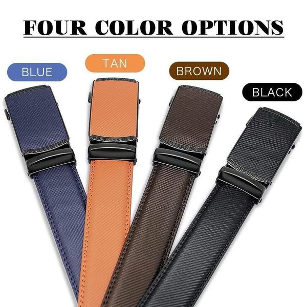 Fashion Automatic Buckle Multi-color Genuine Leather Belt Men's  Black Belts Cow Leather Belts For Men 3.5cm Width