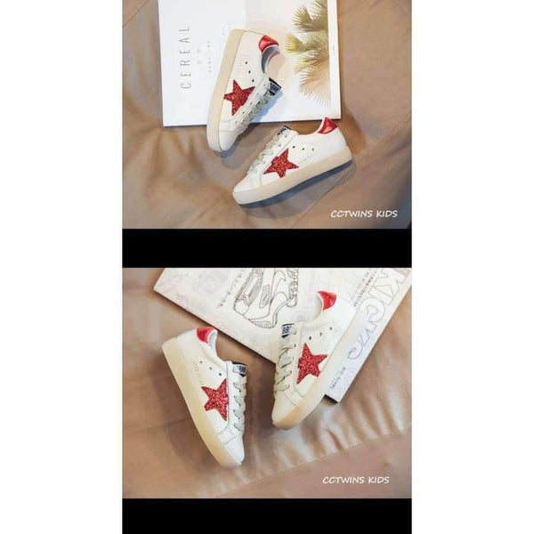 Planet Gates Fashion Baby Girl Sport Star Gold Shoe Kid Glitter Sneaker Children Leather Breathable Trainer FSL2239