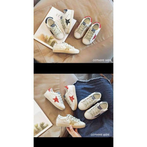 Planet Gates Fashion Baby Girl Sport Star Gold Shoe Kid Glitter Sneaker Children Leather Breathable Trainer FSL2239