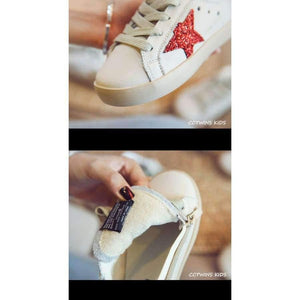 Planet Gates Fashion Baby Girl Sport Star Gold Shoe Kid Glitter Sneaker Children Leather Breathable Trainer FSL2239