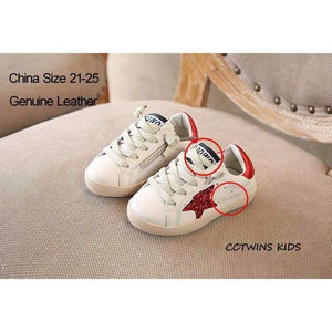 Planet Gates Fashion Baby Girl Sport Star Gold Shoe Kid Glitter Sneaker Children Leather Breathable Trainer FSL2239