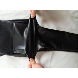 Planet Gates Fashion Black PU Leather Leggings Pants For Female Plus Size Autumn Spring Sexy Stretch Slim Skinny Legging Trousers F80