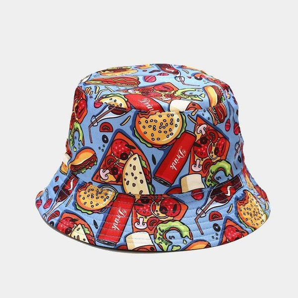 Planet Gates Fashion Cartoon Printed Cute Bucket Hat Summer Reversible Fishermant Hat For Women Men Street Hip Hop Fishing Cap Gorro