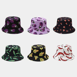 Planet Gates Fashion Cartoon Printed Cute Bucket Hat Summer Reversible Fishermant Hat For Women Men Street Hip Hop Fishing Cap Gorro