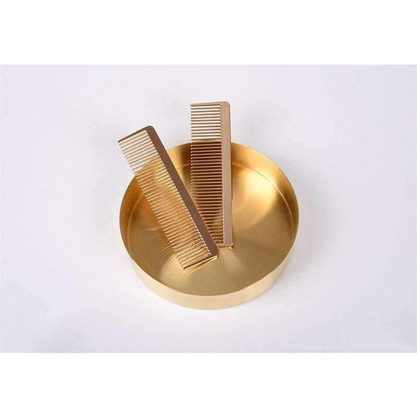 Planet Gates Fashion Champaign Gold Alloy Hair Comb Detangle Hairdressing Brush Anti Hair Loss Metal Comb Salon Hair Care Styling Tool