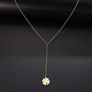 Fashion Clover Pendant Gold For Women Metal Chain Necklace Party Charm Stainless Steel Jewelry Accessories Gifts