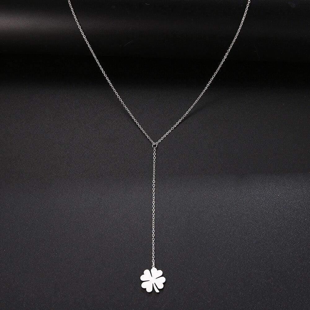 Fashion Clover Pendant Gold For Women Metal Chain Necklace Party Charm Stainless Steel Jewelry Accessories Gifts