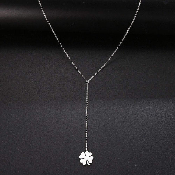 Fashion Clover Pendant Gold For Women Metal Chain Necklace Party Charm Stainless Steel Jewelry Accessories Gifts