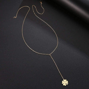 Fashion Clover Pendant Gold For Women Metal Chain Necklace Party Charm Stainless Steel Jewelry Accessories Gifts