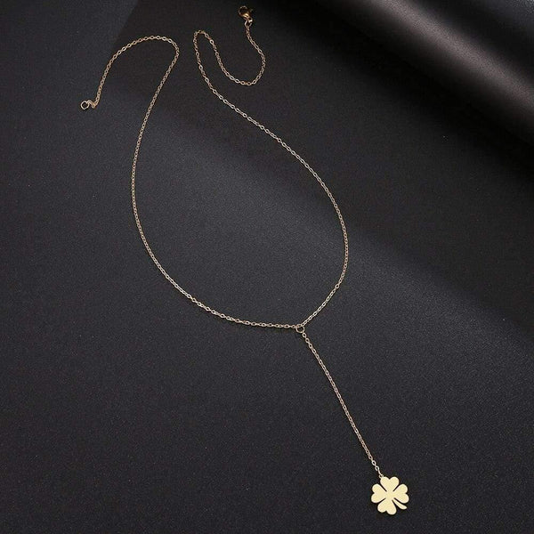Fashion Clover Pendant Gold For Women Metal Chain Necklace Party Charm Stainless Steel Jewelry Accessories Gifts