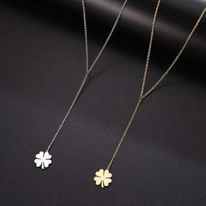 Fashion Clover Pendant Gold For Women Metal Chain Necklace Party Charm Stainless Steel Jewelry Accessories Gifts