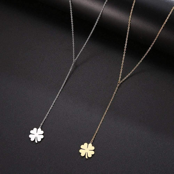 Fashion Clover Pendant Gold For Women Metal Chain Necklace Party Charm Stainless Steel Jewelry Accessories Gifts