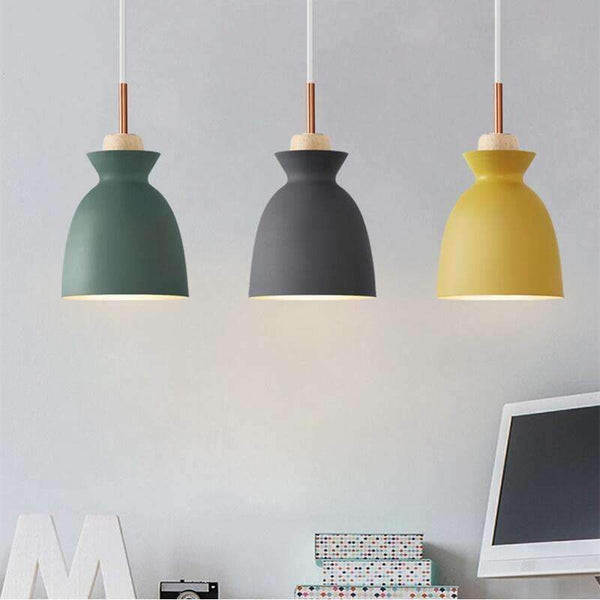 Planet Gates Fashion Colorful Modern Wood Pendant Lights Lamparas Minimalist design shade Luminaire Dining Room Lights Pendant Lamp