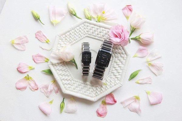 Planet Gates Fashion Couple Watches Women Men  Lover's Wristwatch  Unique Rhinestone Ceramics Black Casual Quartz Best Gift 2 Piece