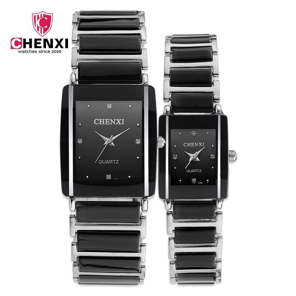 Planet Gates Fashion Couple Watches Women Men  Lover's Wristwatch  Unique Rhinestone Ceramics Black Casual Quartz Best Gift 2 Piece