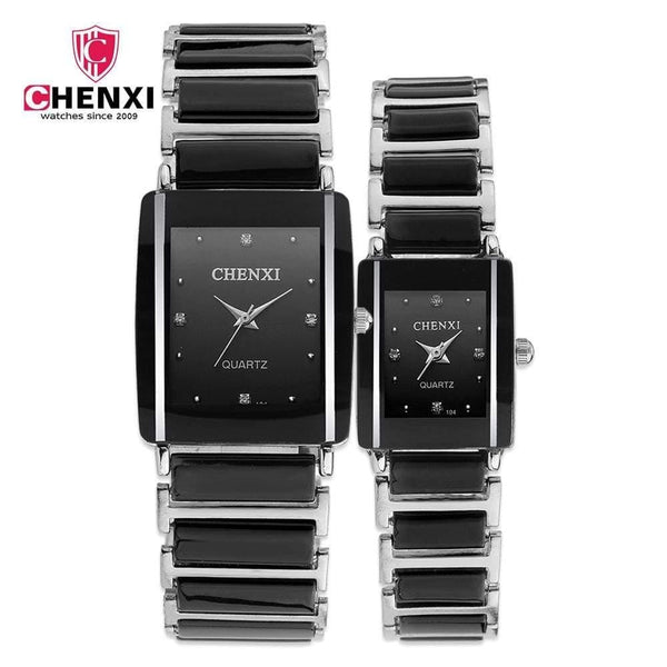 Planet Gates Fashion Couple Watches Women Men  Lover's Wristwatch  Unique Rhinestone Ceramics Black Casual Quartz Best Gift 2 Piece