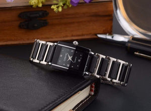 Planet Gates Fashion Couple Watches Women Men  Lover's Wristwatch  Unique Rhinestone Ceramics Black Casual Quartz Best Gift 2 Piece