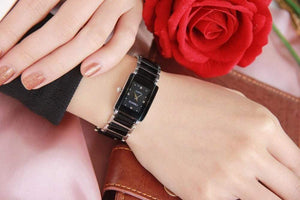 Planet Gates Fashion Couple Watches Women Men  Lover's Wristwatch  Unique Rhinestone Ceramics Black Casual Quartz Best Gift 2 Piece