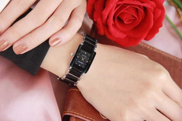 Planet Gates Fashion Couple Watches Women Men  Lover's Wristwatch  Unique Rhinestone Ceramics Black Casual Quartz Best Gift 2 Piece