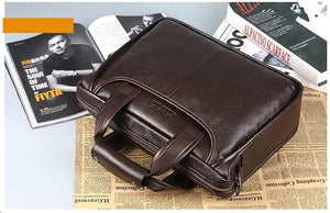 Planet Gates Fashion cowhide male commercial briefcase /Real Leather vintage men's messenger bag/casual Natural Cowskin Business bag