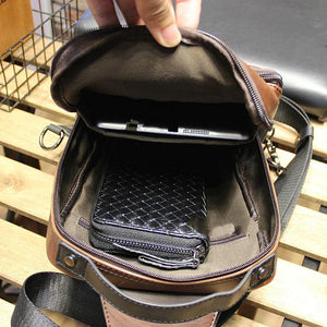 Planet Gates Fashion Crazy Horse chest bag male Korean tide chest pack men bag