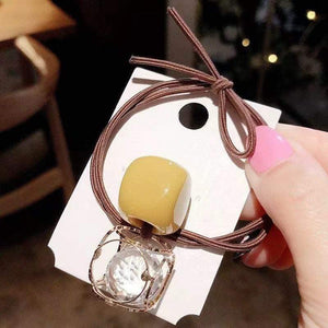 Fashion Crystal Square Hollow Elastic Hair Bands Pink Green Yellow Elastic Band Geometric For Women Rubber Hair Accessories Gift