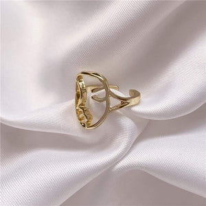 Fashion  Face Metal Smooth Open Adjustable Ring For Women Female Girl Party Korea Jewelry Accessories