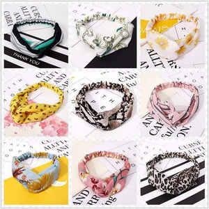 Fashion Floral Print Knot Women Headband Vintage Hairband Girls Headwear Leopard Headband  Hair Accessories