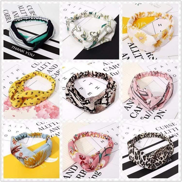 Fashion Floral Print Knot Women Headband Vintage Hairband Girls Headwear Leopard Headband  Hair Accessories