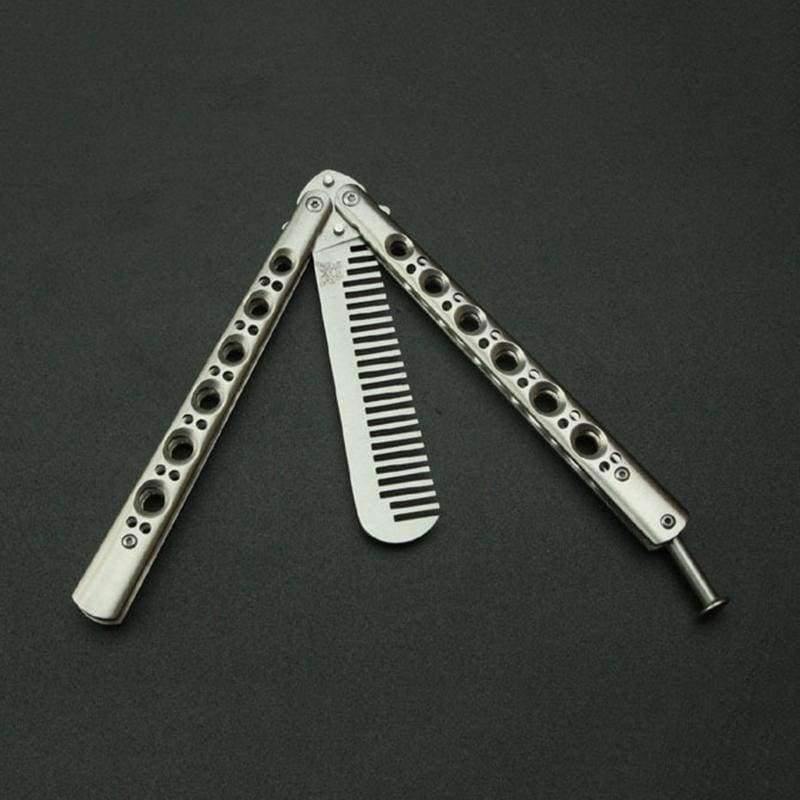 Planet Gates Fashion Folding Practice Butterfly Comb Stunning Metal Steel Trainer Training Tool for men Hair Styling Care Tool