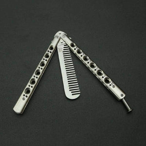 Planet Gates Fashion Folding Practice Butterfly Comb Stunning Metal Steel Trainer Training Tool for men Hair Styling Care Tool