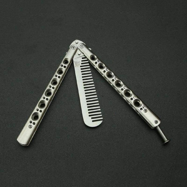 Planet Gates Fashion Folding Practice Butterfly Comb Stunning Metal Steel Trainer Training Tool for men Hair Styling Care Tool
