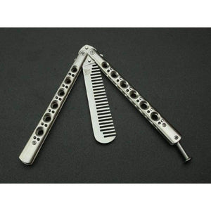 Planet Gates Fashion Folding Practice Butterfly Comb Stunning Metal Steel Trainer Training Tool for men Hair Styling Care Tool