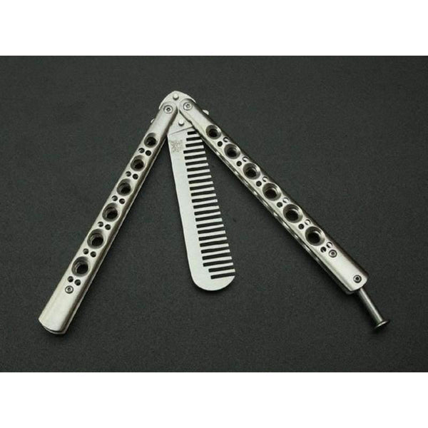 Planet Gates Fashion Folding Practice Butterfly Comb Stunning Metal Steel Trainer Training Tool for men Hair Styling Care Tool
