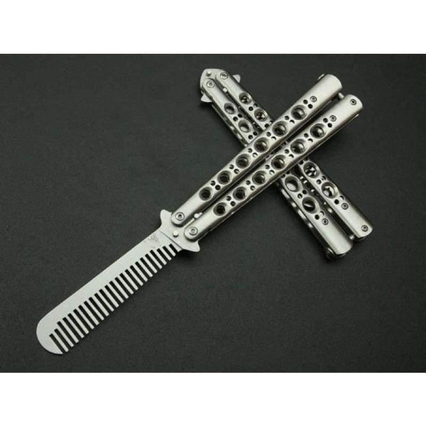Planet Gates Fashion Folding Practice Butterfly Comb Stunning Metal Steel Trainer Training Tool for men Hair Styling Care Tool