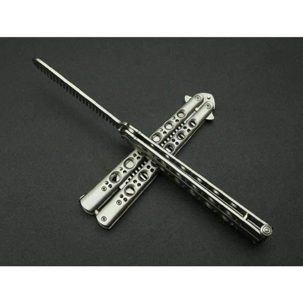 Fashion Folding Practice Butterfly Comb Stunning Metal Steel Trainer Training Tool For Men Hair Styling Care Tool