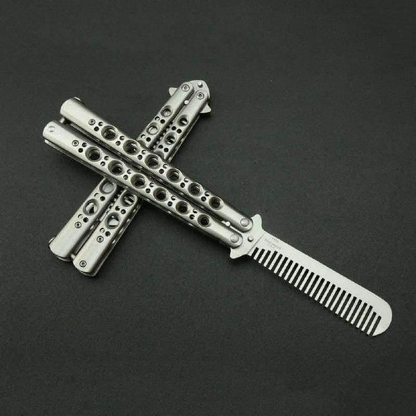 Planet Gates Fashion Folding Practice Butterfly Comb Stunning Metal Steel Trainer Training Tool for men Hair Styling Care Tool