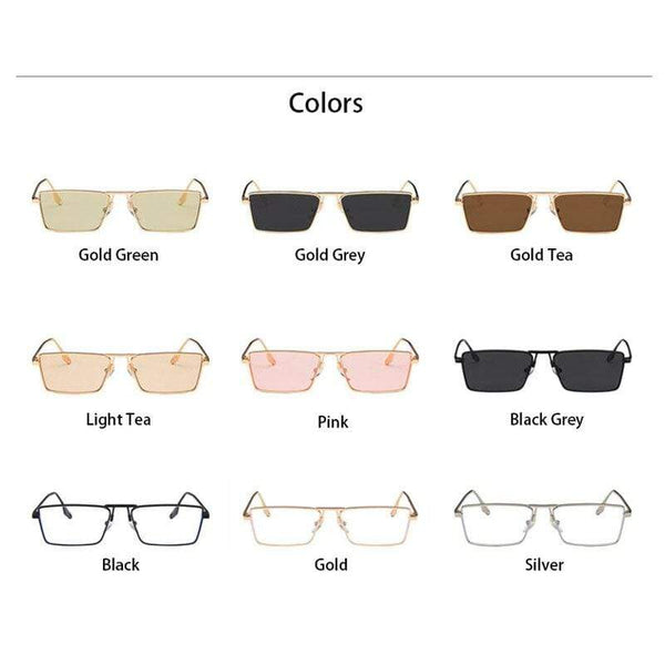 Planet Gates Fashion Green Metal Cat eye Sunglasses for Women Men Retro Small Black Pink Cateye Sun Glasses Female UV400 Square Shades